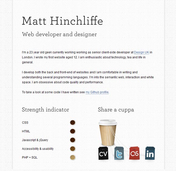 Matt Hinchliffe |  Web Developer